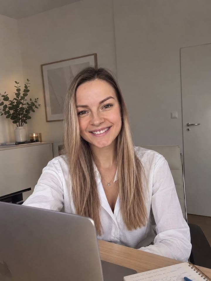 Portrét Kláry Koucké u pracovního stolu